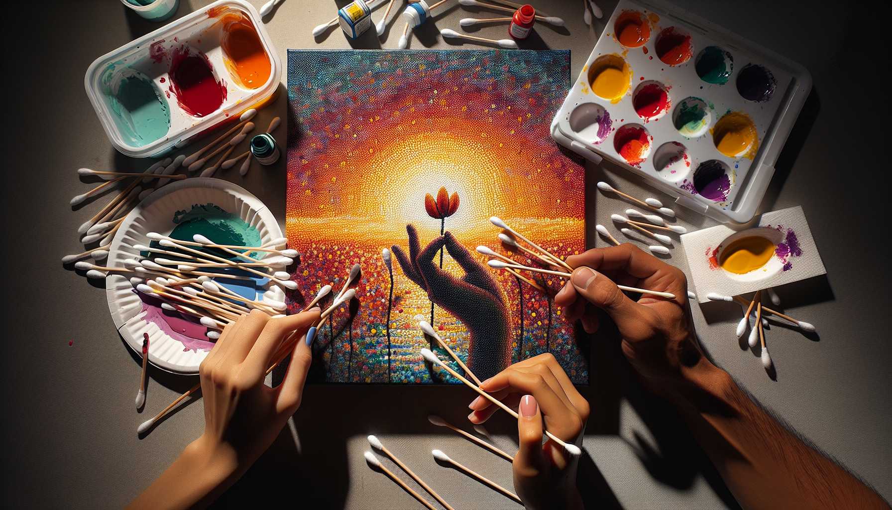 Beginner’s Guide to Cotton Swab Painting: Simple Pointillism Art