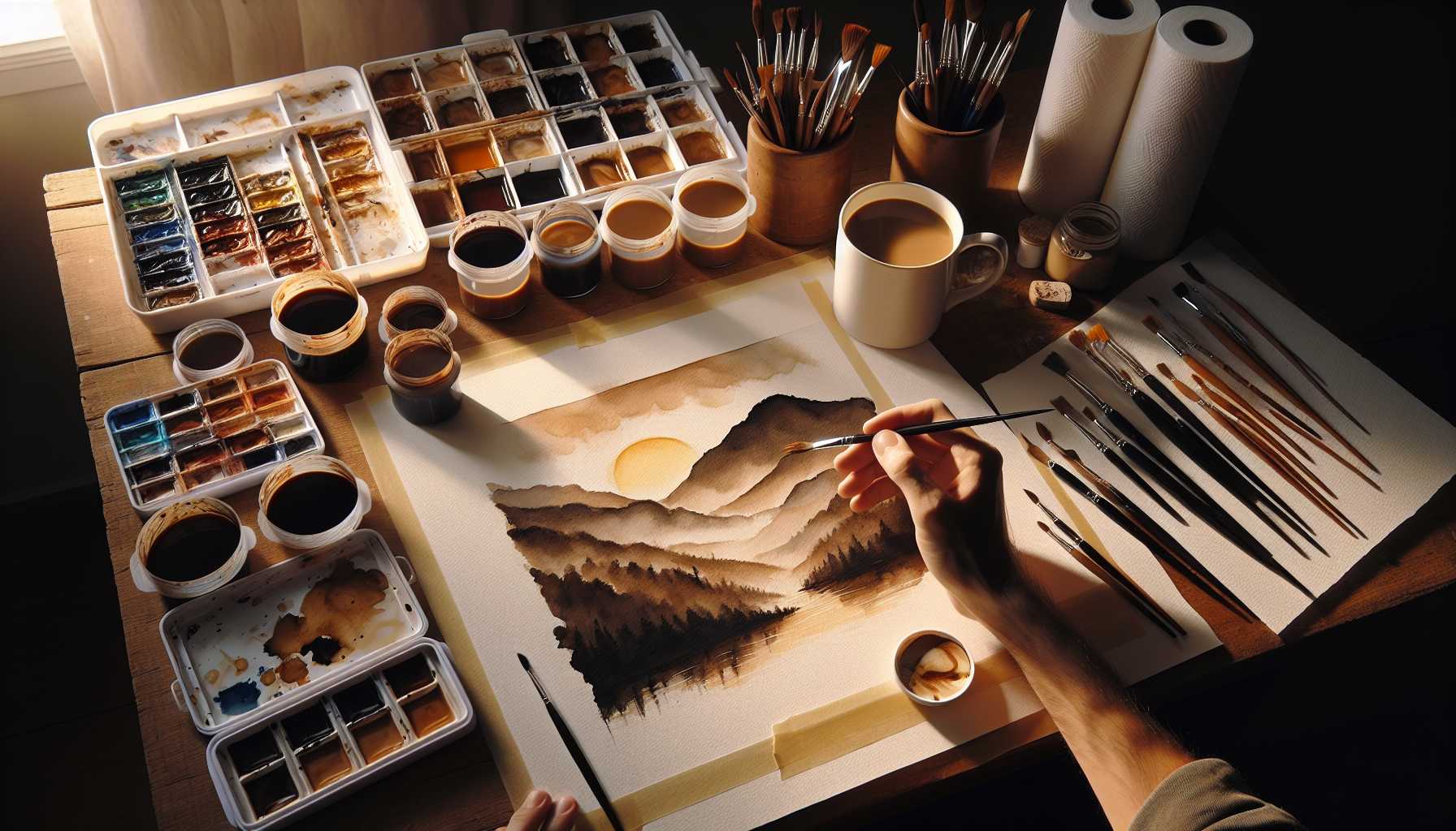 Beginner’s Guide to Coffee Painting: Simple Brown Art Effects