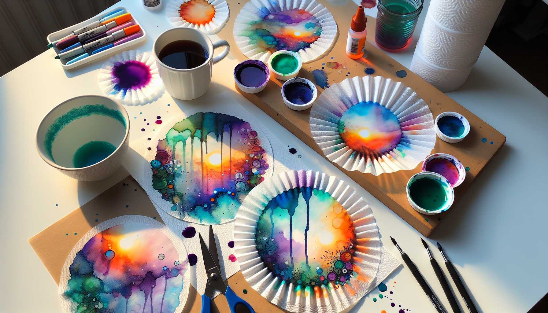 Simple Coffee Filter Painting: Easy Watercolor Effects