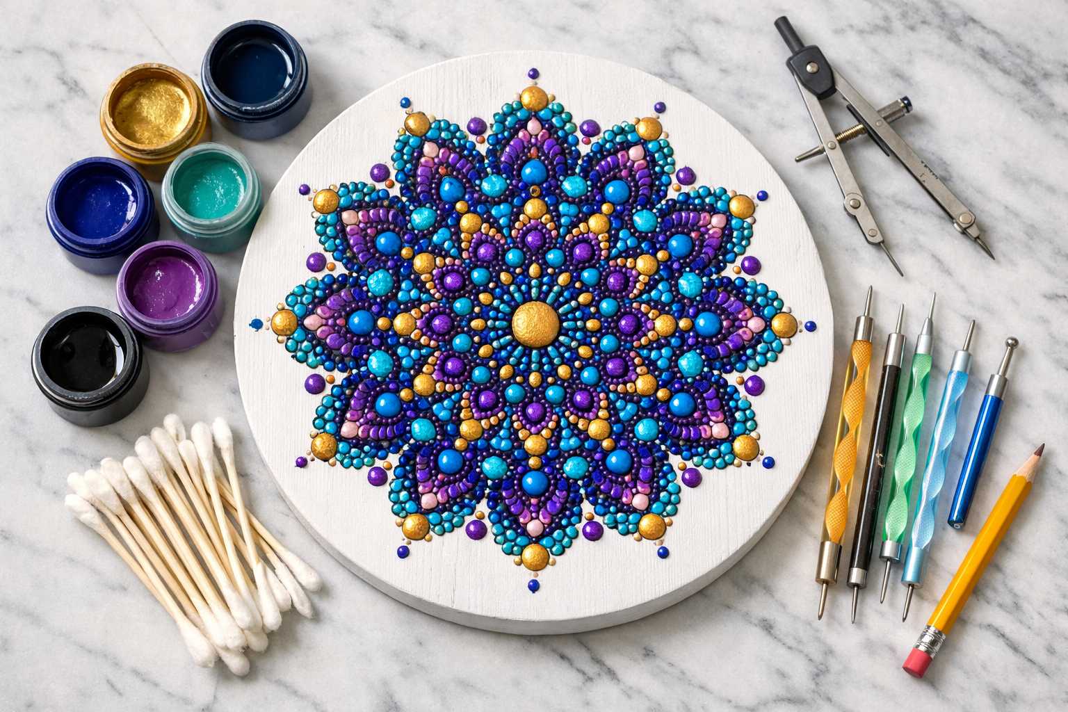 Guide pour Débutants : Comment Débuter la Peinture de Mandala à Points