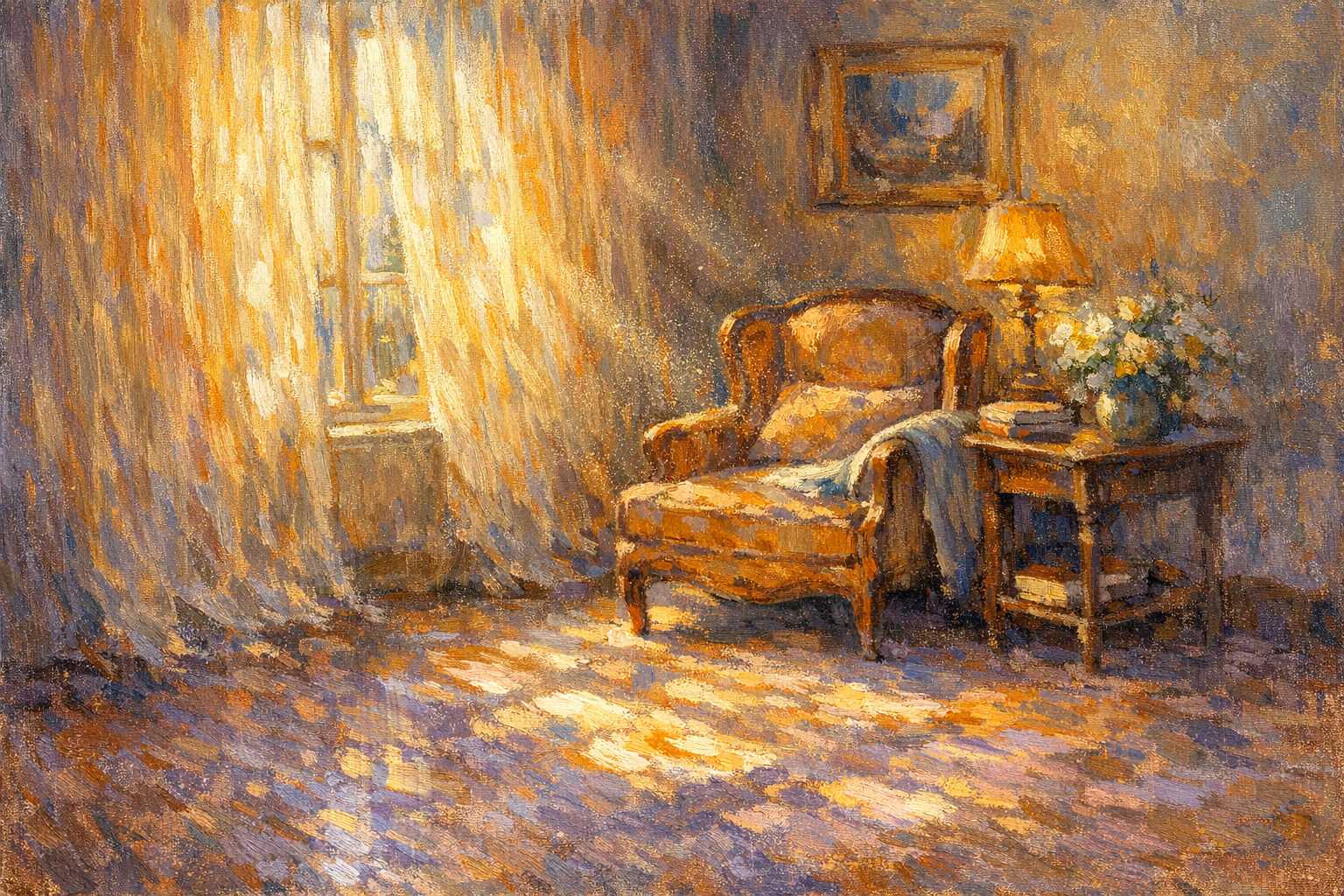 Innenraumglanz einfangen: Techniken der impressionistischen Raummalerei